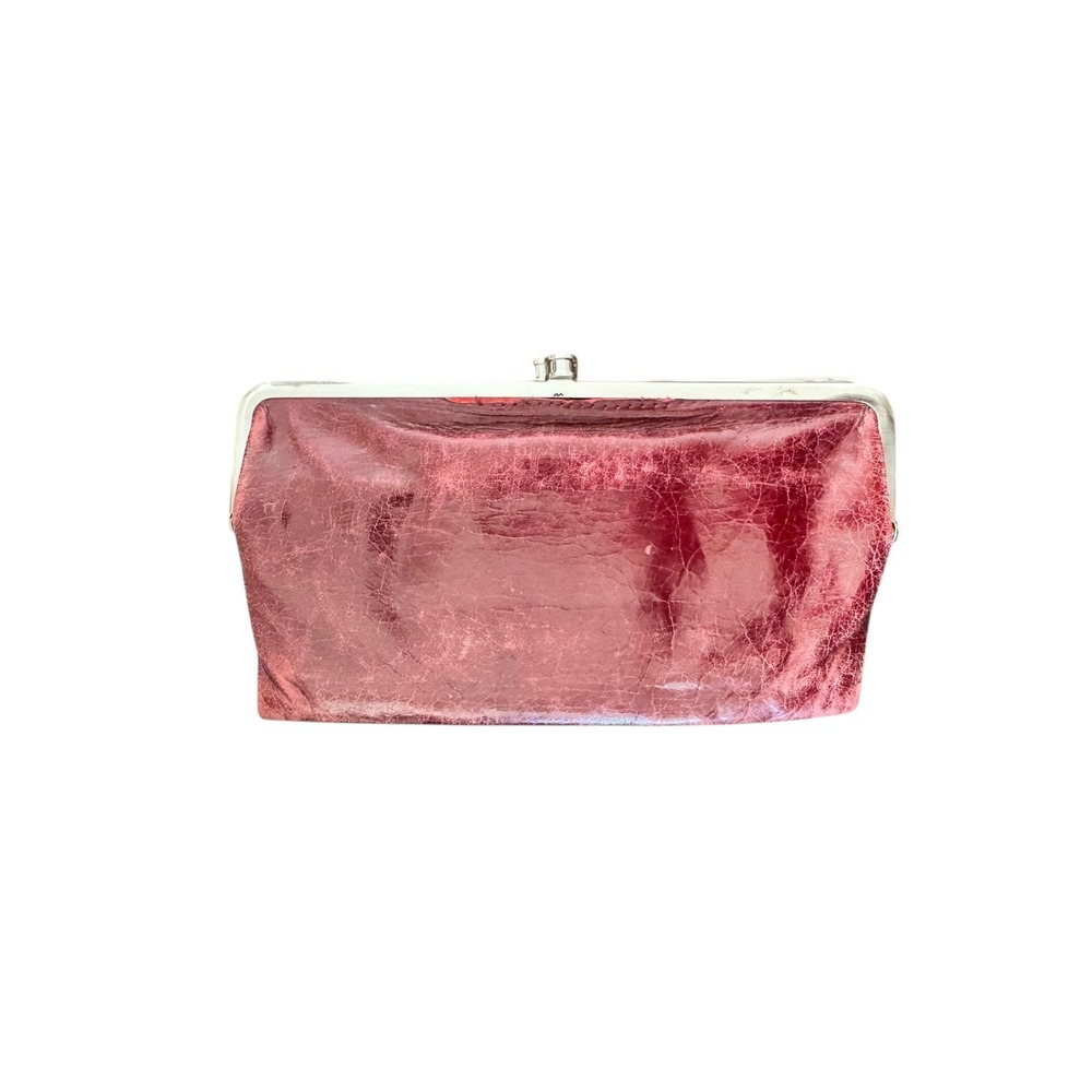 HOBO Lauren Bifold Clutch Wallet Purse for Women Red Leather with Inner Dividers